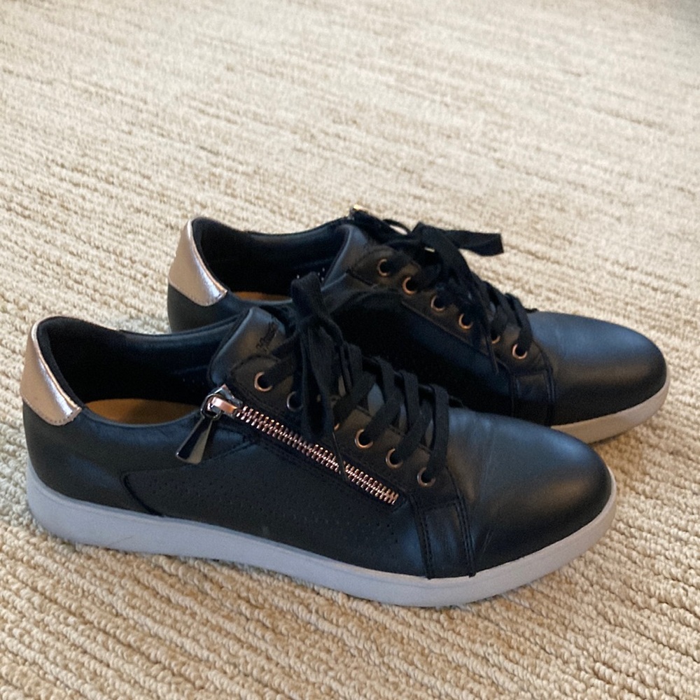 Hush Puppies Black Sneakers with Rose Gold Trim
